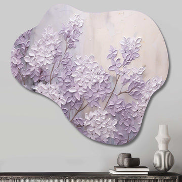 Blooming Lilac Melody I - Asymmetric Metal Wall Art